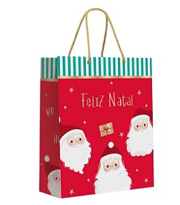 Sacola papai noel feliz natal G (1 und)