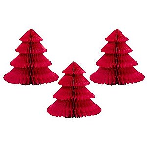 Árvore de natal P vermelho cereja (3 und)