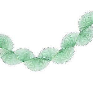 Guirlanda leque de papel de seda verde menta (1 und)