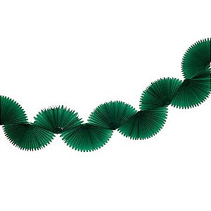 Guirlanda leque de papel de seda verde folha (1 und)