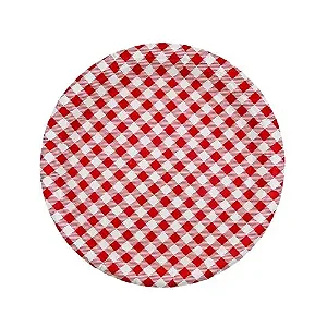 Prato de papel xadrez vermelho junina (10 und)
