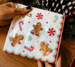 Guardanapo de papel gingerbread de natal (20 und)