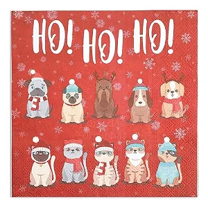 Guardanapo pets ho ho ho de natal (20 und)