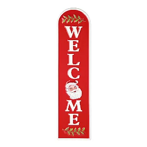 Placa de metal vermelho welcome de natal (1 und)
