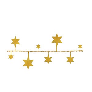 Fio metalizado fantasia estrela ouro de natal (1 und)
