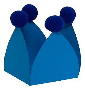 Forminha para doces com pompom azul escuro (20 und)