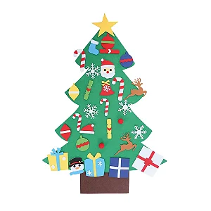 Enfeite pinheiro em feltro p/colar de natal 98cm (1 und)