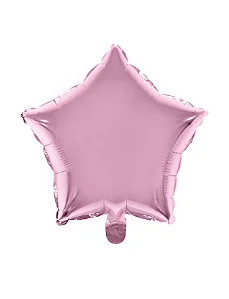 Balão metalizado de estrela rosa (1 un)