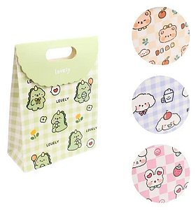 Sacola de presente xadrez animal sortidos (1 und)