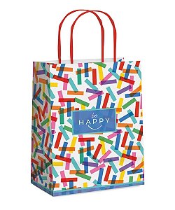 Sacola de presente happy colorido (1und)