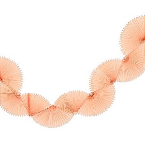 Guirlanda leque de papel de seda pêssego (1 und)