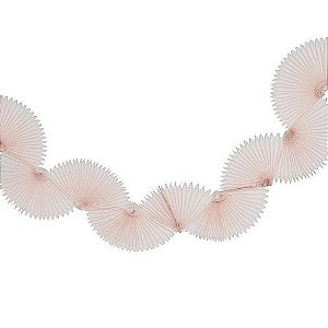 Guirlanda leque de papel de seda rosa pó (1 und)