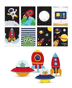 Enfeite decorativo de mesa astronauta (04 un)