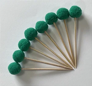 Toppers de pompom verde bandeira (8und)