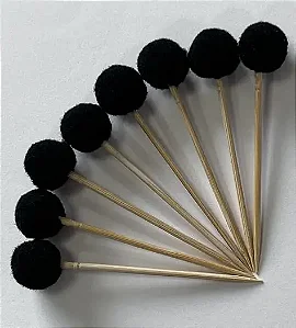 Toppers de pompom preto (8und)