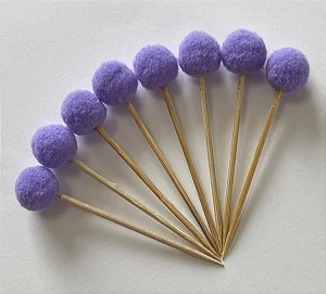 Toppers de pompom lilás (8und)