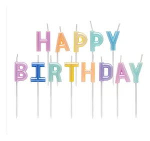 Vela happy birthday perolada candy color (1 und)