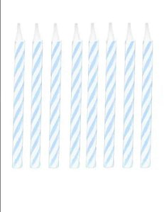Vela espiral azul bebe (16und)