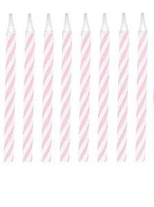 Vela espiral rosa bebe (16und)