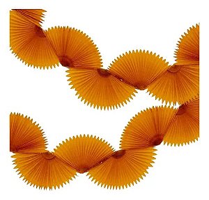 Guirlanda leques de papel de seda amarelo queimado (1 und)