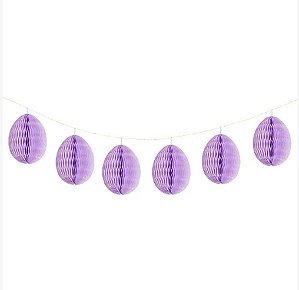 Guirlanda mini ovo de páscoa lilas (6und)