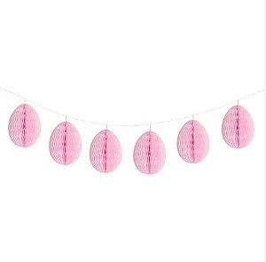 Guirlanda mini ovo de páscoa rosa tutti frutti (6und)