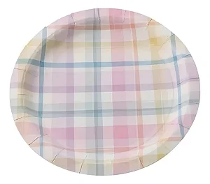 Prato xadrez candy color junino (10 und)