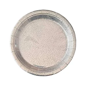 Prato holográfico prateado (10 und)