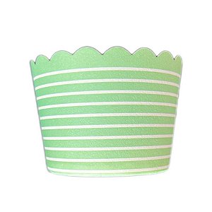 Forminha para cupcake verde claro listrado (20 und)
