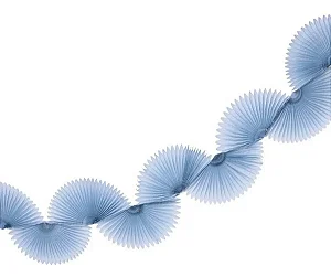 Guirlanda leques de papel de seda azul jeans (1 unidade)