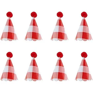 Mini chapeuzinho xadrez vermelho (08un)