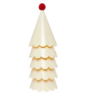 Chapéu de festa baunilha e vermelho (5 und)