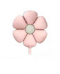 Balão metalizado margarida rosa fosco