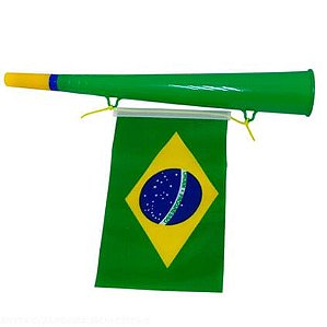 Corneta com bandeira verde e amarela (01 un)