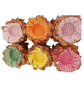 Forminha para doce cores sortido xadrez junina (50und)