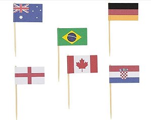 Toppers para doces bandeiras paises (6und)