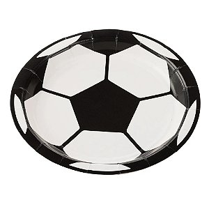 Prato de papel bola de futebol (10 und)