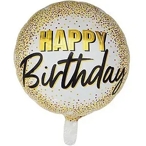 Balão happy birthday dourado (1un)