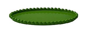 Bandeja redonda verde folha (1und)