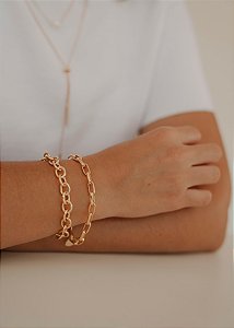 Pulseira Cintia - elos ovais banho ouro 18k