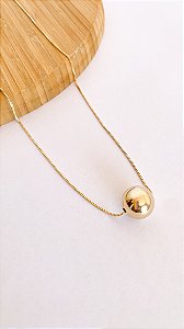 Colar Dafne - veneziana com esfera Banho Ouro 18k