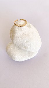 Anel Lorena - torcido ajustável Banho Ouro 18k