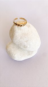 Anel Lia - croissant ajustável Banho Ouro 18k