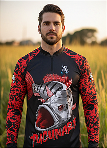 Camisa de Pesca UV50+ Tucunaré Sombra do Lago Vermelha