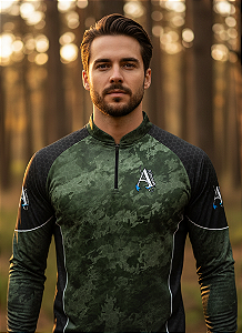 Camisa de Pesca UV50+ Camuflada Stealth Forest