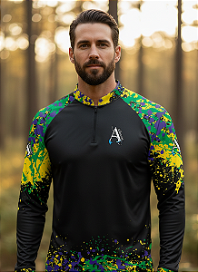 Camisa de Pesca UV50+ Brasil Spirit Preta