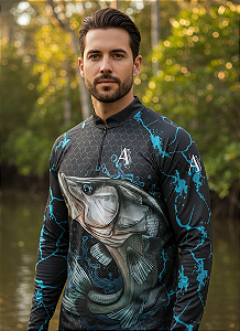 Camisa de Pesca UV50+ Robalo Impact Preto
