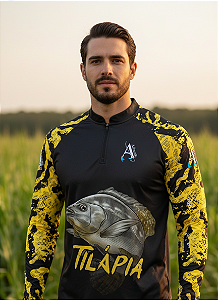 Camisa de Pesca UV50+ Tilápia Sombra do Rio Amarelo