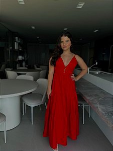 VESTIDO LONGO FRANZIDO FARM