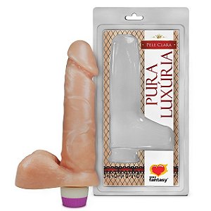 Pênis Realístico com Escroto e Vibro 16cm - PC026